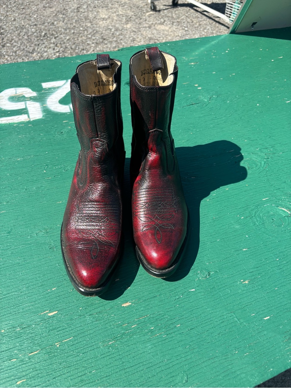 Men's Durango black cherry Red Leather Western short boots size9